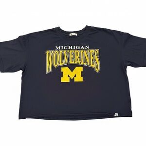 Michigan Wolverines '47 T-shirt blue with Maize colored letter XL M Logo EUC